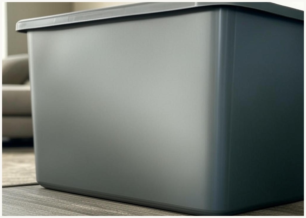 CKLIVING 특대형 플라스틱 리빙박스 대용량 수납정리함, 그레이, 1개