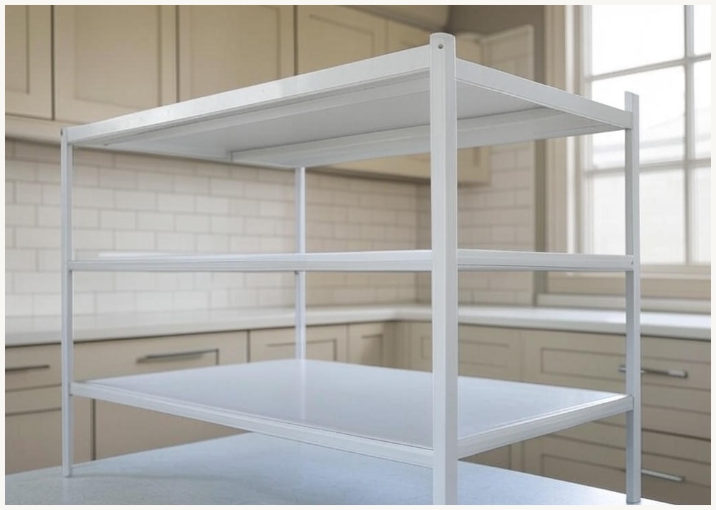 Sonipure 수납선반 전자레인지선반 주방선반 다용도 이동 금속 거치대, 흰색, 1개