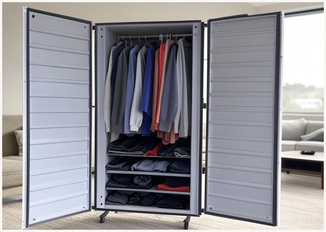 대형 이동식 접이식 수납장 PP 다용도 옷 수납장 거실 정리장 접이식 수납함, 5층 - 이미지 1