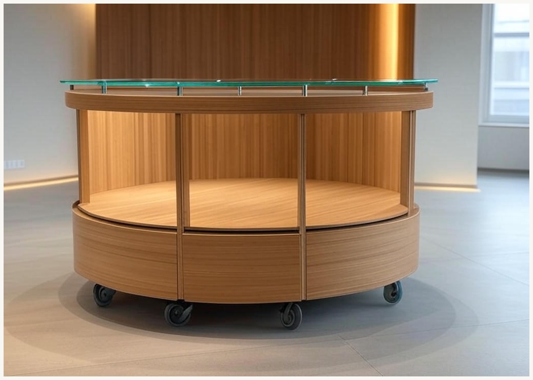 라즈웰 이동식 트롤리 수납함 회전형 수납장