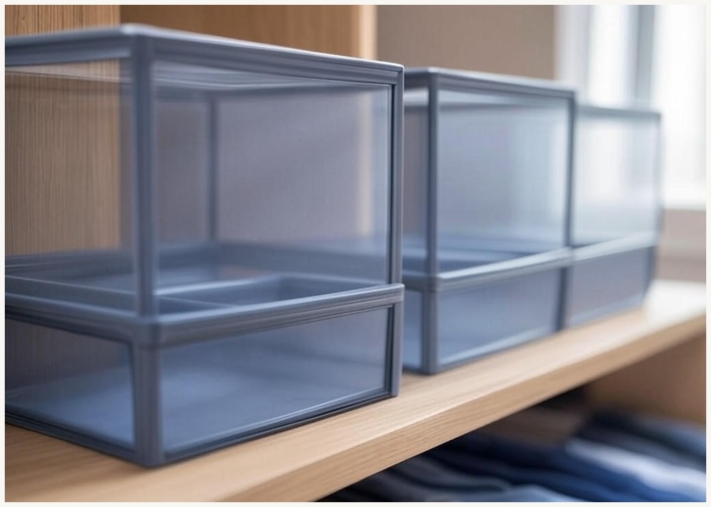 레디박스 튼튼한 투명창 커버 옷정리함, 3개, 그레이 - 이미지 1