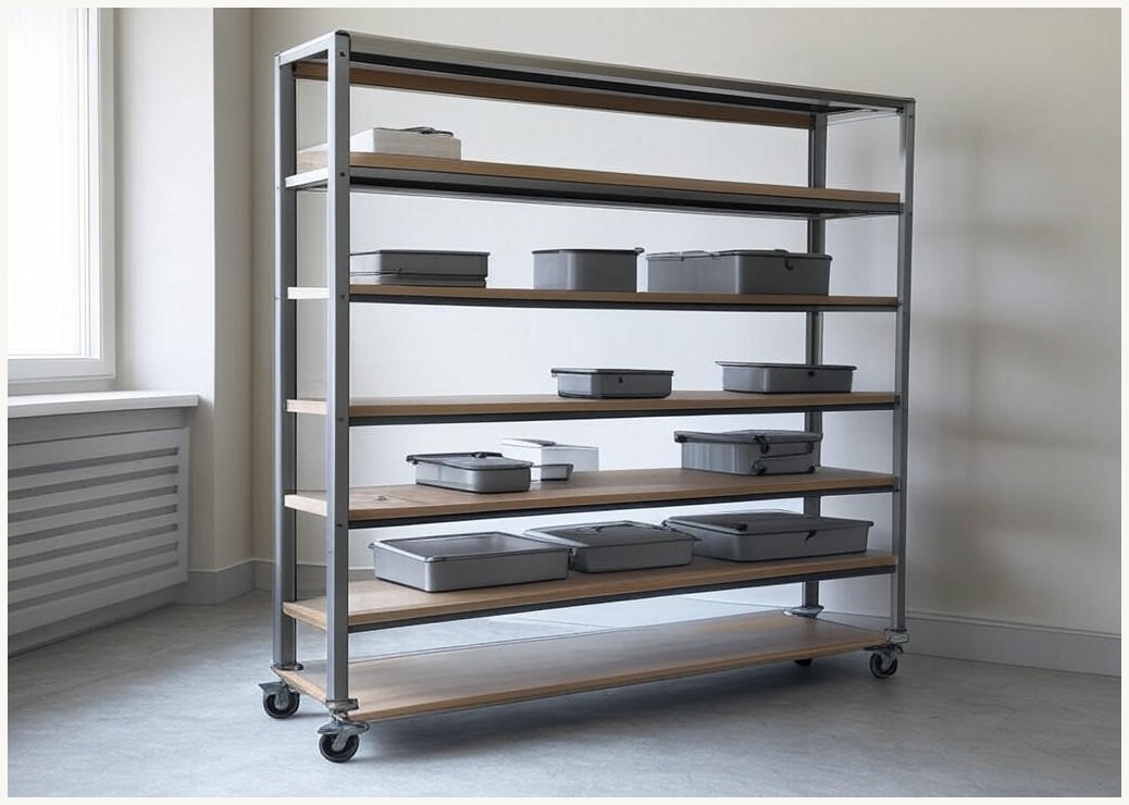 모던데일 4단 무빙 트롤리 수납선반