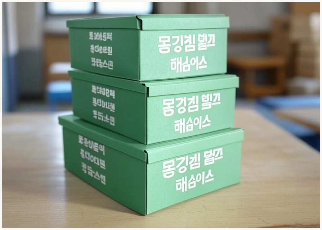 몬스터큐 접이식 폴딩박스 국내산 뚜껑 + 본체 54L, 4개, 그린