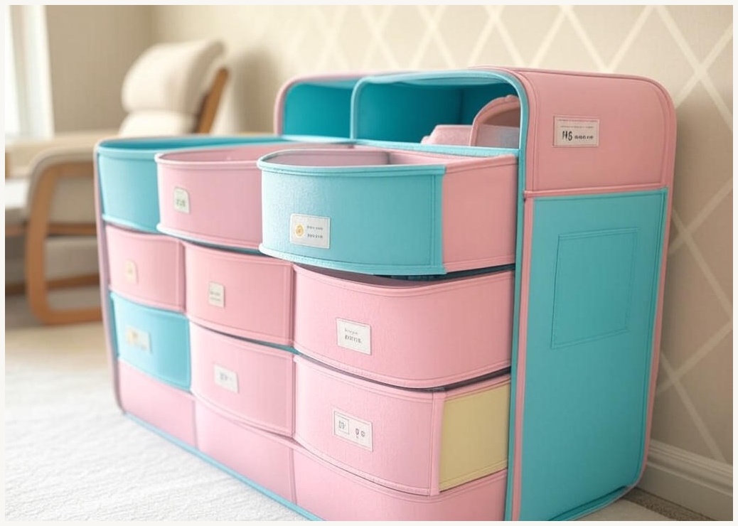 베네베네 우주 유아 아기 정리대 정리함 유아가구 수납함, 3X3 - 이미지 1