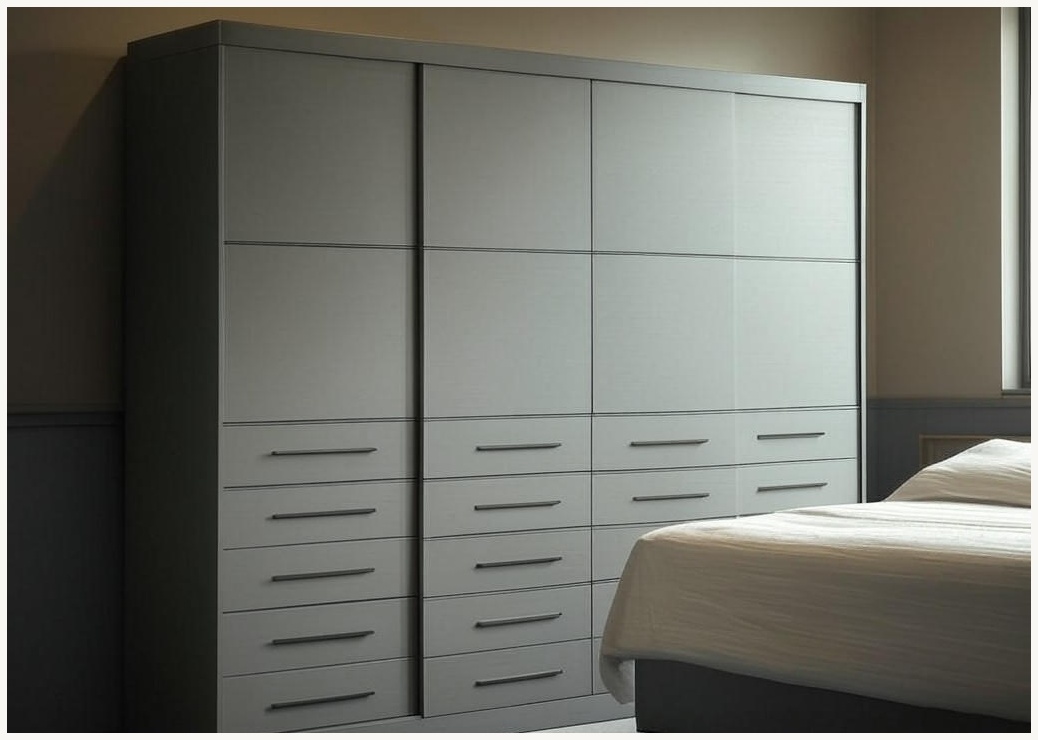 삼익가구 엘라 무광 솔리드 슬라이딩 붙박이장 9자 서랍형 방문설치 - 이미지 1