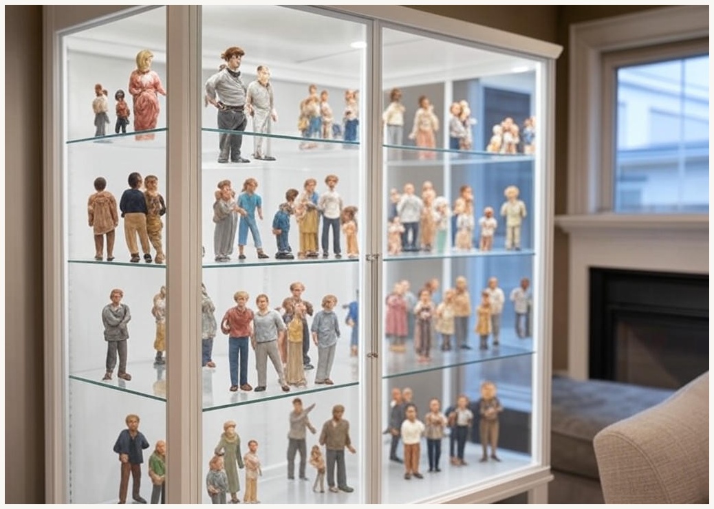 선반사용이 편한 프렌즈 800-6단 유리 장식장 피규어 진열장 거실장, 화이트