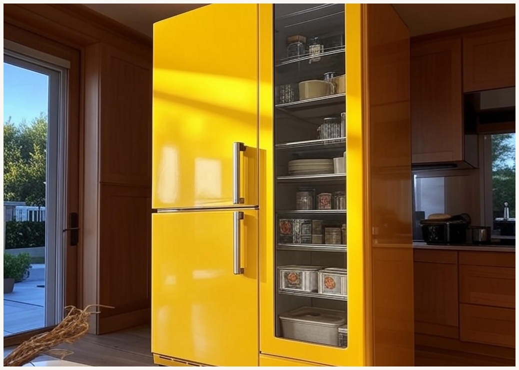 애니스 홈카페수납장 냉장고형 키큰장 주방 수납장 틈새장 비스포크 팬트리장 도어수납장 700_옐로우, 옐로우