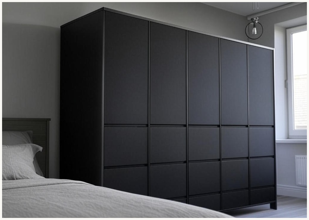 월로덴VORDERN 패브릭 와이드 수납장 틈새서랍장 3단7문, 7개, 블랙