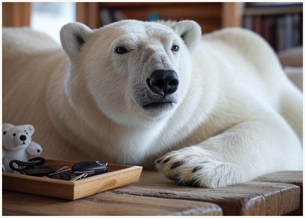 일상HO감 북극곰 곰돌이 트레이 악세사리 수납함 차키보관