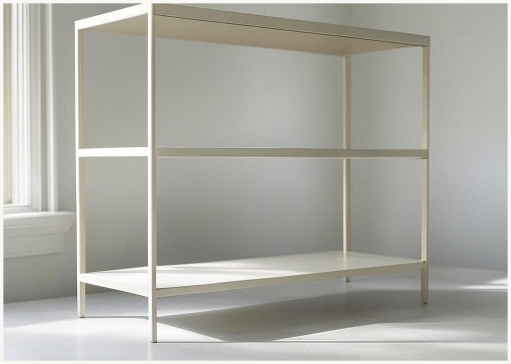 트레벨 컴팩트 조립식 철제 앵글선반, 아이보리, 4단