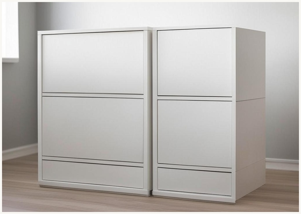 틈새 블럭 스택킹 서랍장, 화이트, 2개