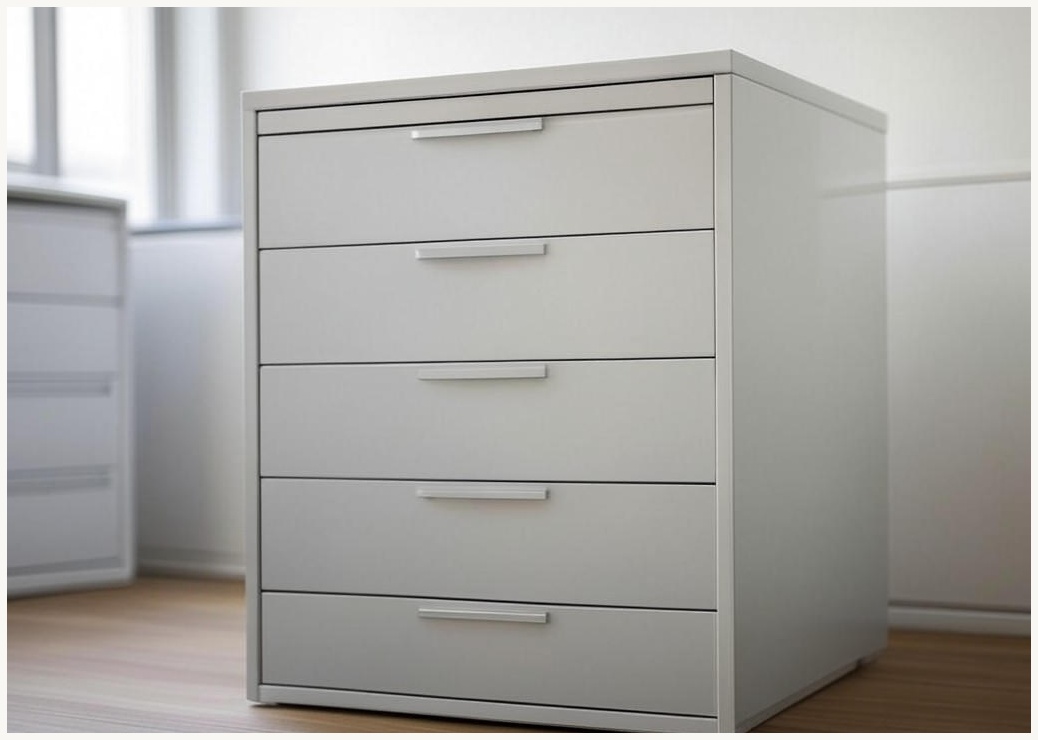 한샘 재크플러스 철제 서랍장, 화이트, 5단